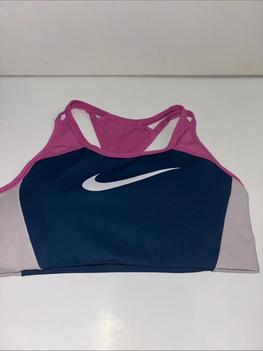 Nike Women's Navy, Pink and Light Gray sport Bra